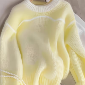 Women's Pastel Yellow & White Sweater