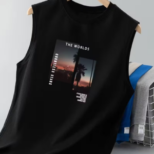 Single-Piece Printed Vest for Men