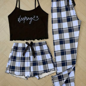 Simple Pattern Women's Pajama Set