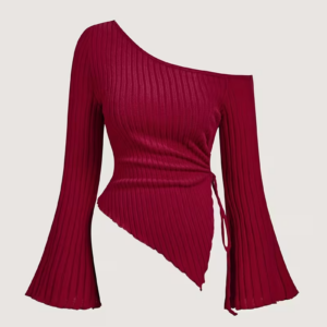 Elegant Women's Red Off-Shoulder Top